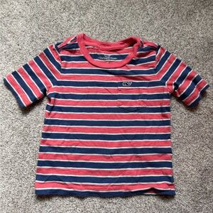 Vineyard Vines Kids Red and Navy Striped Short Sleeve Tee